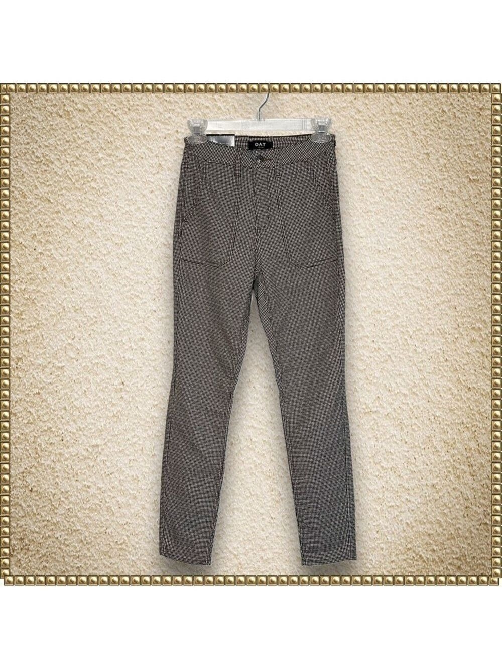 Oat New York Plaid High Rise Skinny Ankle Pants Size 25